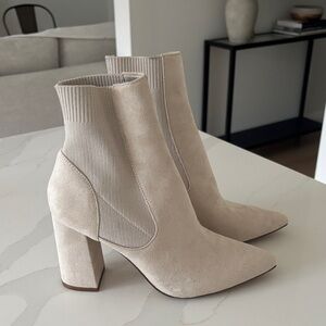 Steve Madden Cream Heeled Boots